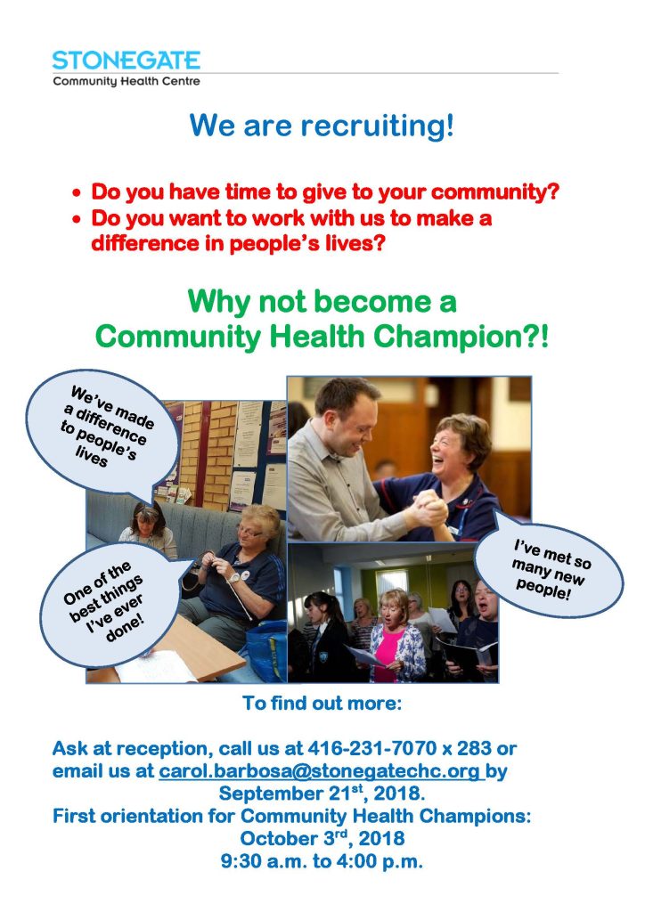 Become a Community Health Champion poster