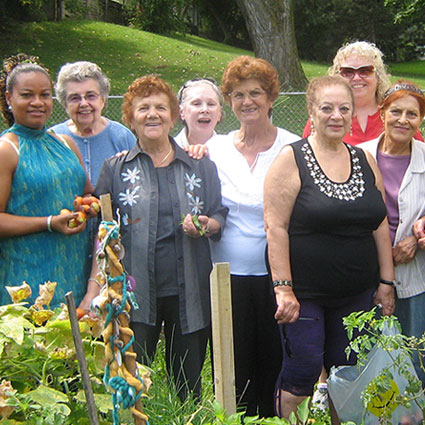 Group of women in garden