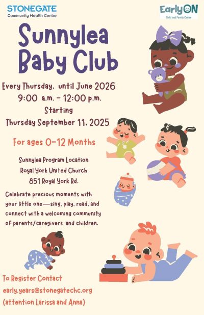 Sunnylea Baby Club Poster 2025 2026 Final Aug 12 2025