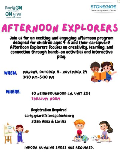 Afternoon Drop In Poster SCHC